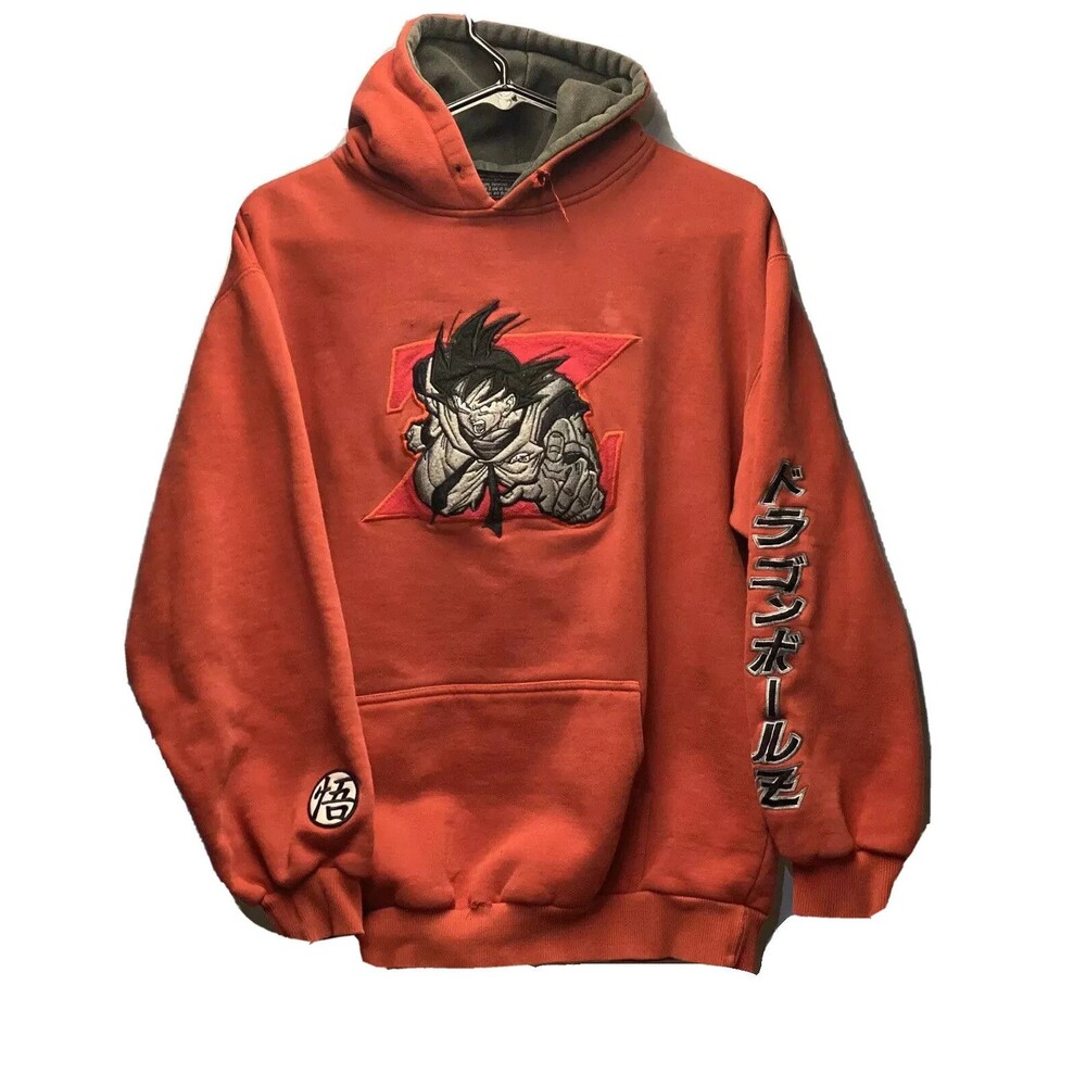 Dragon Ball Z Goku Vintage Hoodie 2002 size XL 26 Long 20 Shoulder To Shoulder